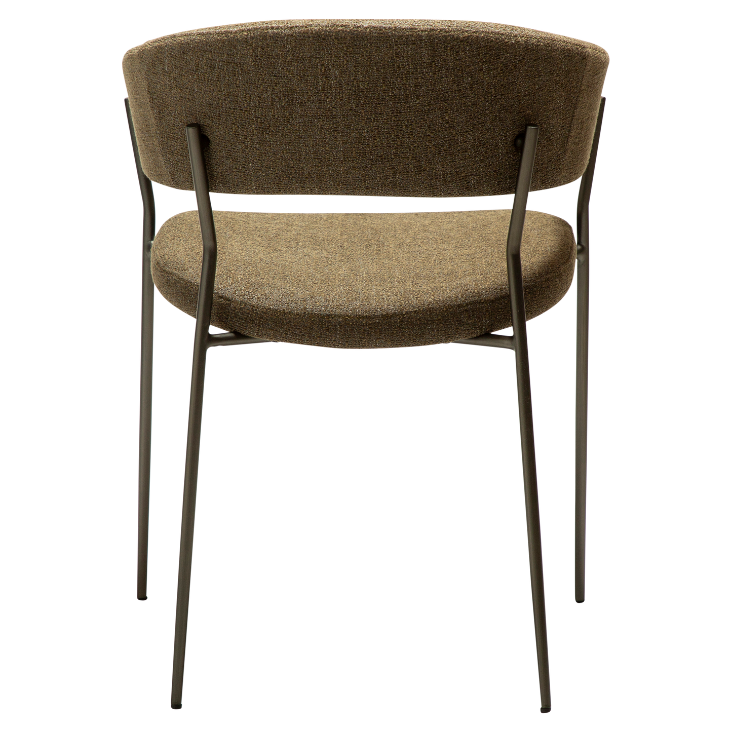 [var:Bezug=Dunkelolivfarbenes Bouclé-Gewebe mit antiken Zinnbeinen] REBOOT Sessel