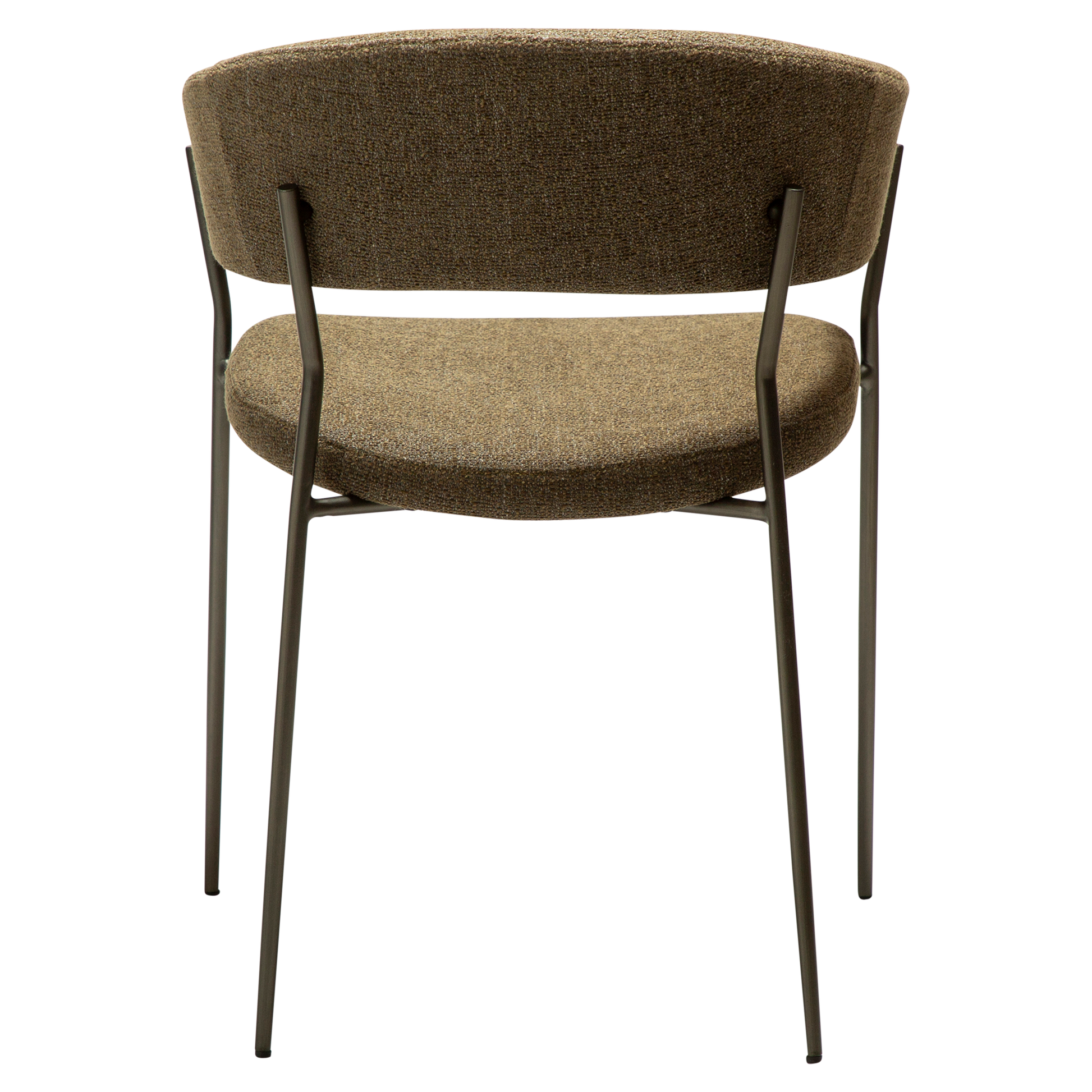 [var:Bezug=Dunkelolivfarbenes Bouclé-Gewebe mit antiken Zinnbeinen] REBOOT Sessel