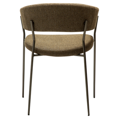 [var:Bezug=Dunkelolivfarbenes Bouclé-Gewebe mit antiken Zinnbeinen] REBOOT Sessel