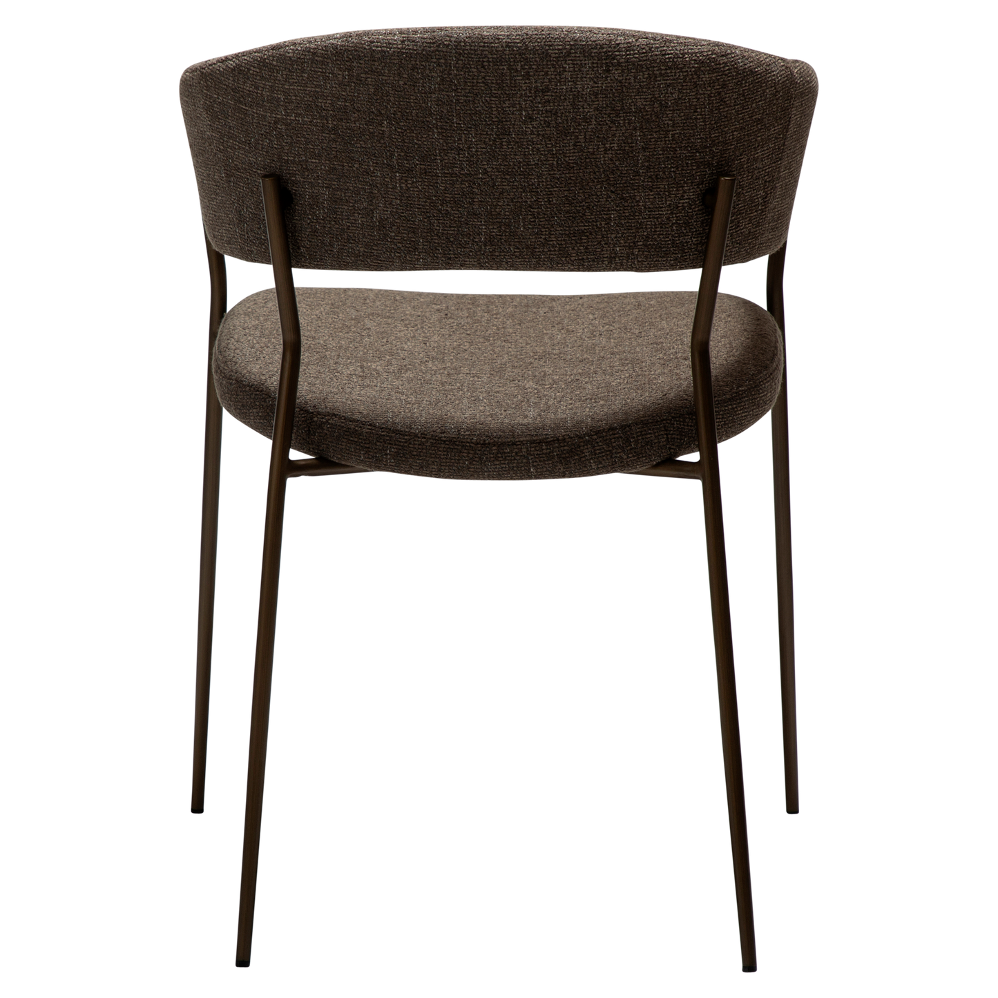 [var:Bezug=Dunkelbraunes Bouclé-Gewebe mit antiken Messingbeinen] REBOOT Sessel