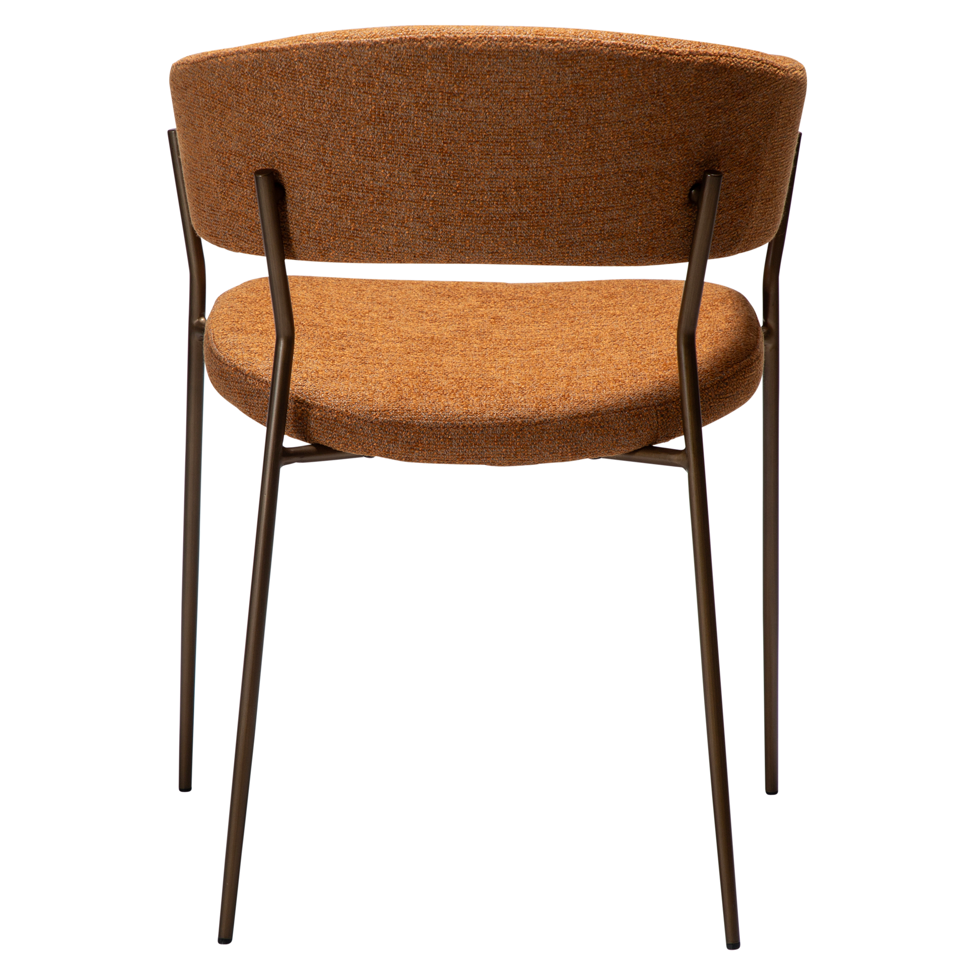 [var:Bezug=Kürbisgewürz Bouclé-Stoff mit antiken Messingbeinen] REBOOT Sessel