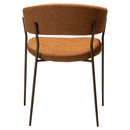 [var:Bezug=Kürbisgewürz Bouclé-Stoff mit antiken Messingbeinen] REBOOT Sessel