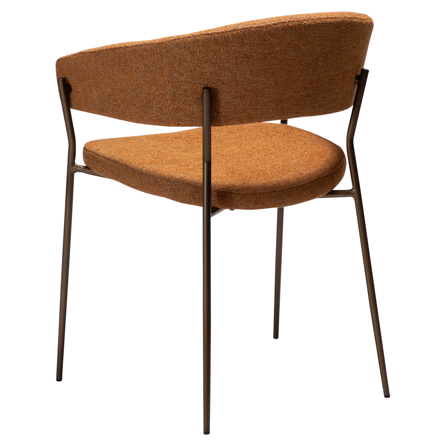 [var:Bezug=Kürbisgewürz Bouclé-Stoff mit antiken Messingbeinen] REBOOT Sessel