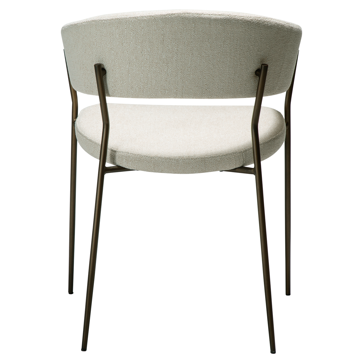 [var:Bezug=REBOOT Sessel, einfach beiger Bouclé-Stoff mit antiken Messingbeinen] REBOOT Sessel