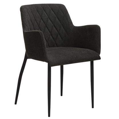 [var:Bezug=Crow schwarzer Stoff mit schwarzen Beinen] ROMBO Sessel