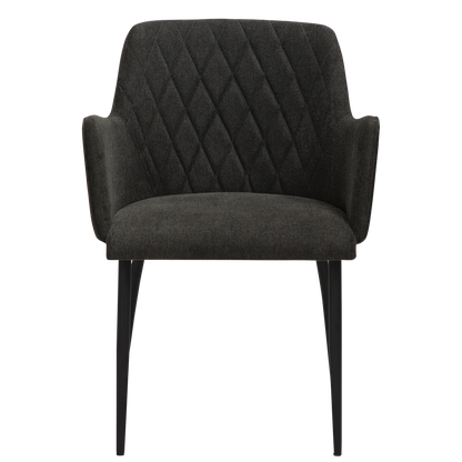 [var:Bezug=Crow schwarzer Stoff mit schwarzen Beinen] ROMBO Sessel