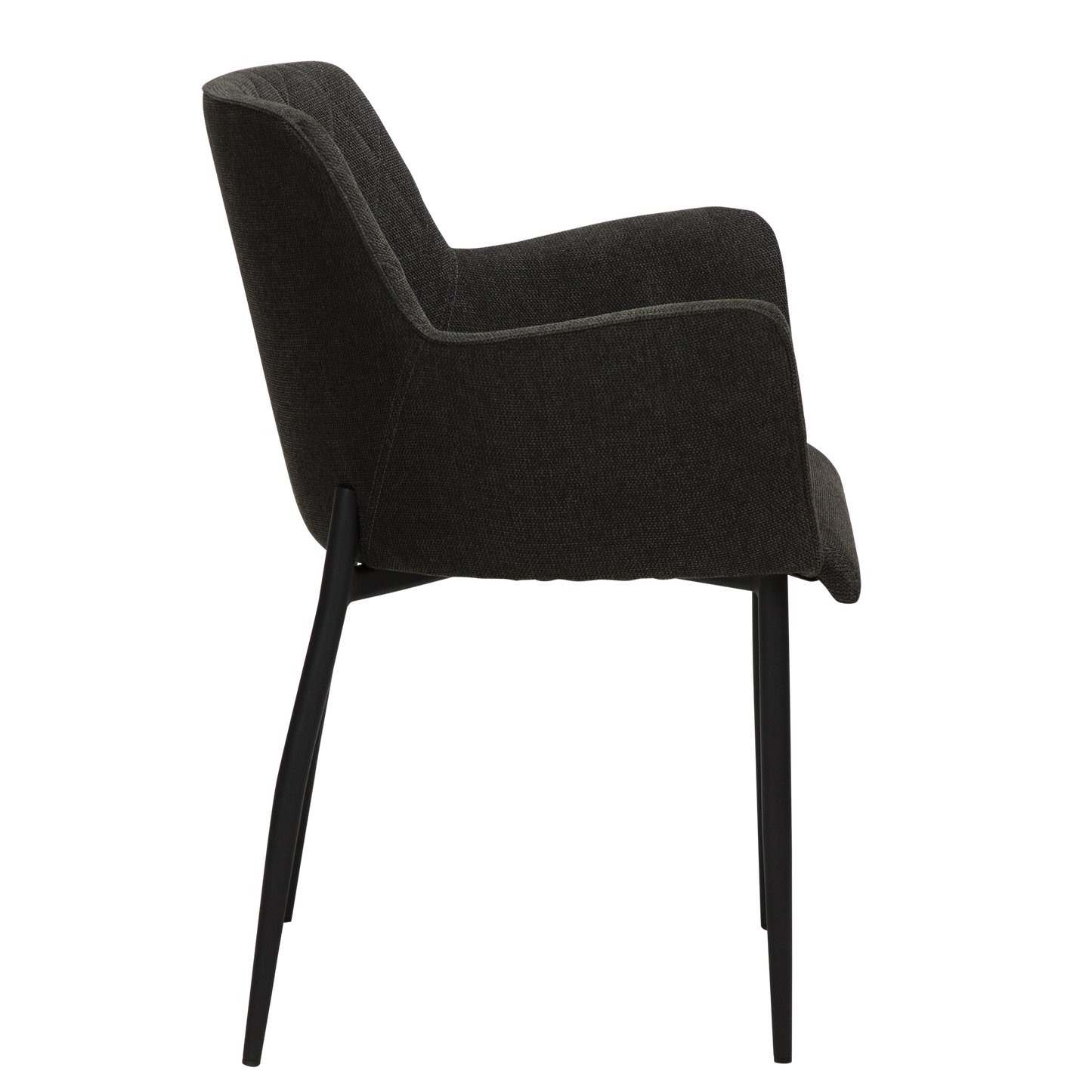 [var:Bezug=Crow schwarzer Stoff mit schwarzen Beinen] ROMBO Sessel