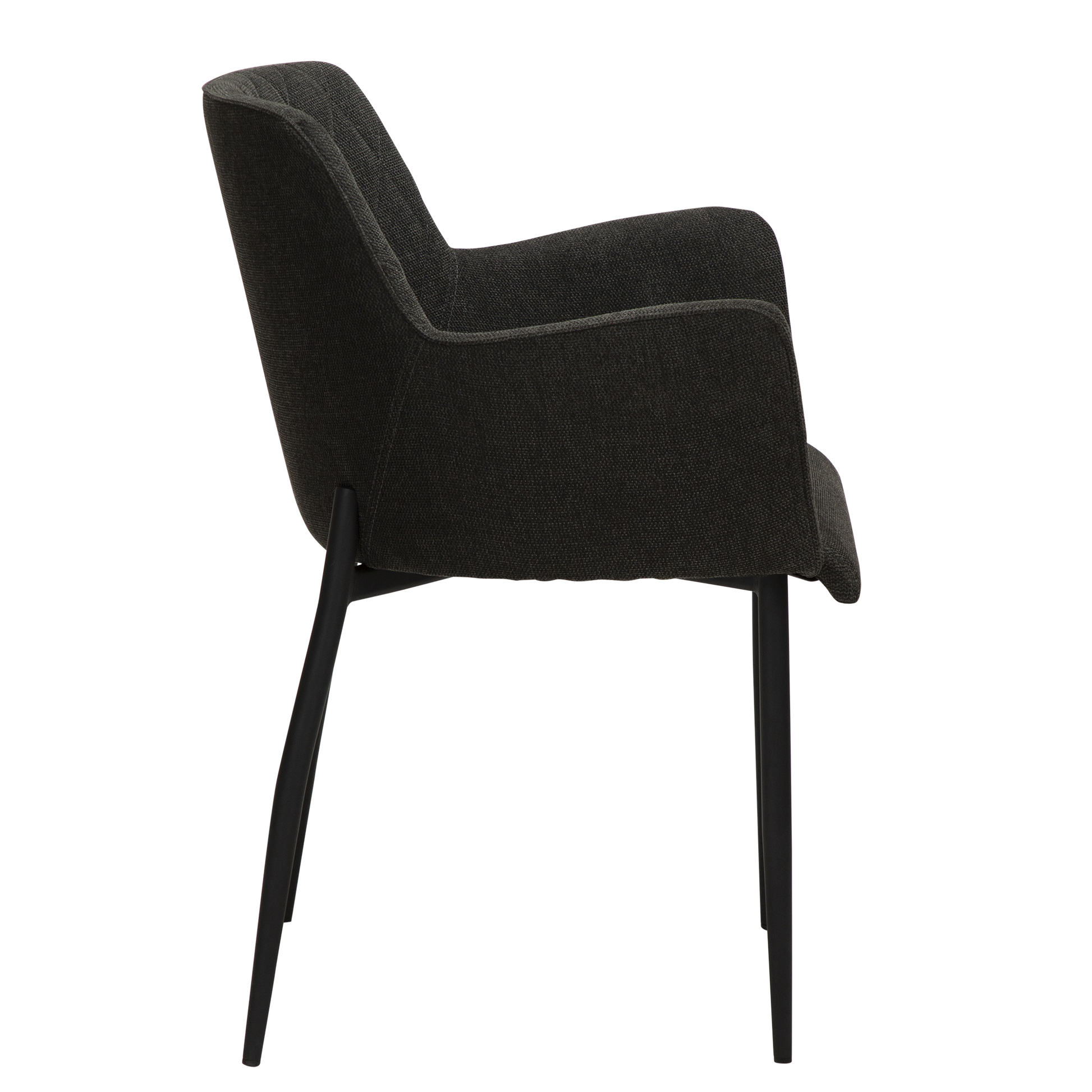 [var:Bezug=Crow schwarzer Stoff mit schwarzen Beinen] ROMBO Sessel