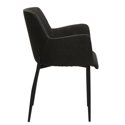 [var:Bezug=Crow schwarzer Stoff mit schwarzen Beinen] ROMBO Sessel