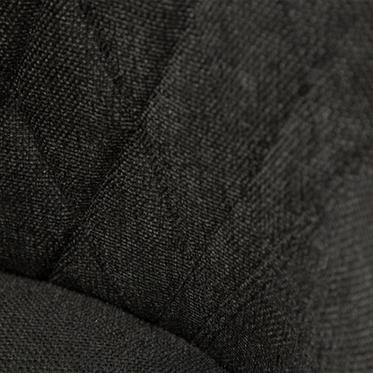 [var:Bezug=Crow schwarzer Stoff mit schwarzen Beinen] ROMBO Sessel