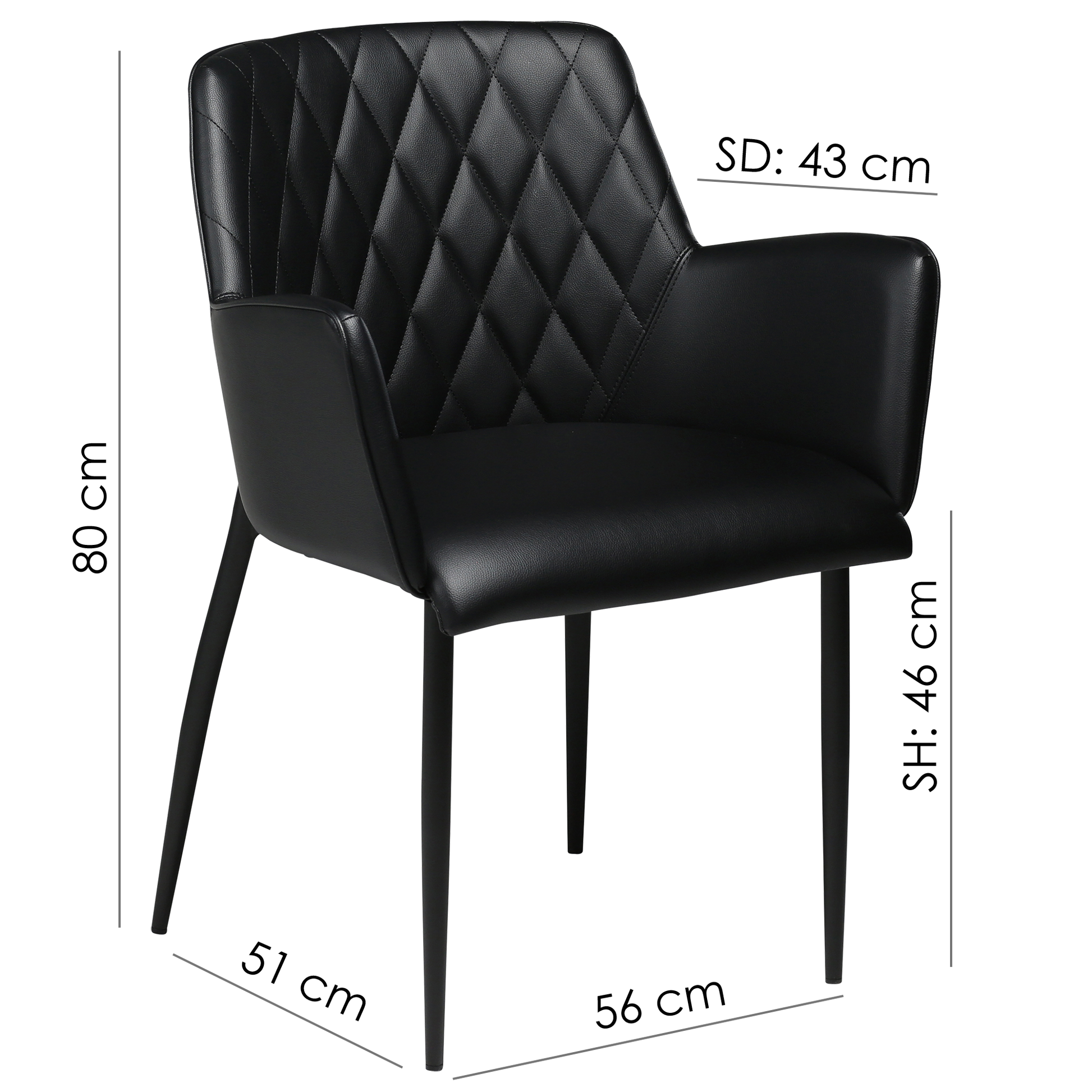 [var:Bezug=Crow schwarzer Stoff mit schwarzen Beinen] ROMBO Sessel