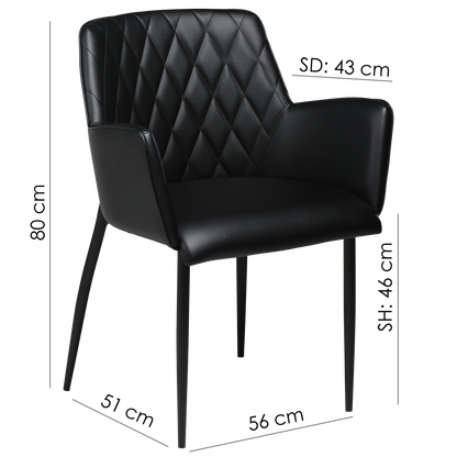 [var:Bezug=Crow schwarzer Stoff mit schwarzen Beinen] ROMBO Sessel