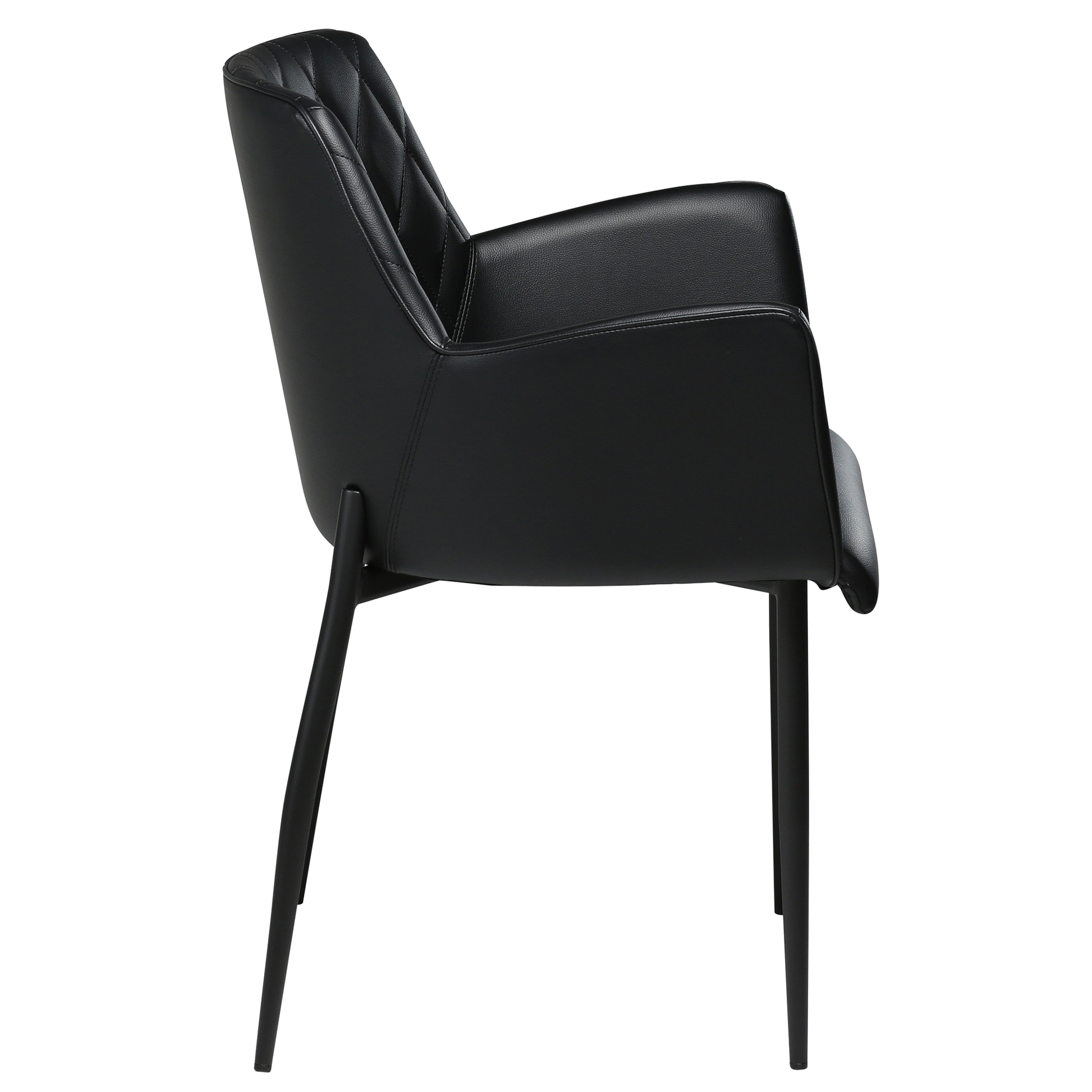 [var:Bezug=Schwarzes Kunstleder mit schwarzen Beinen] ROMBO Sessel