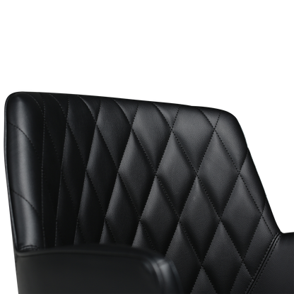 [var:Bezug=Schwarzes Kunstleder mit schwarzen Beinen] ROMBO Sessel