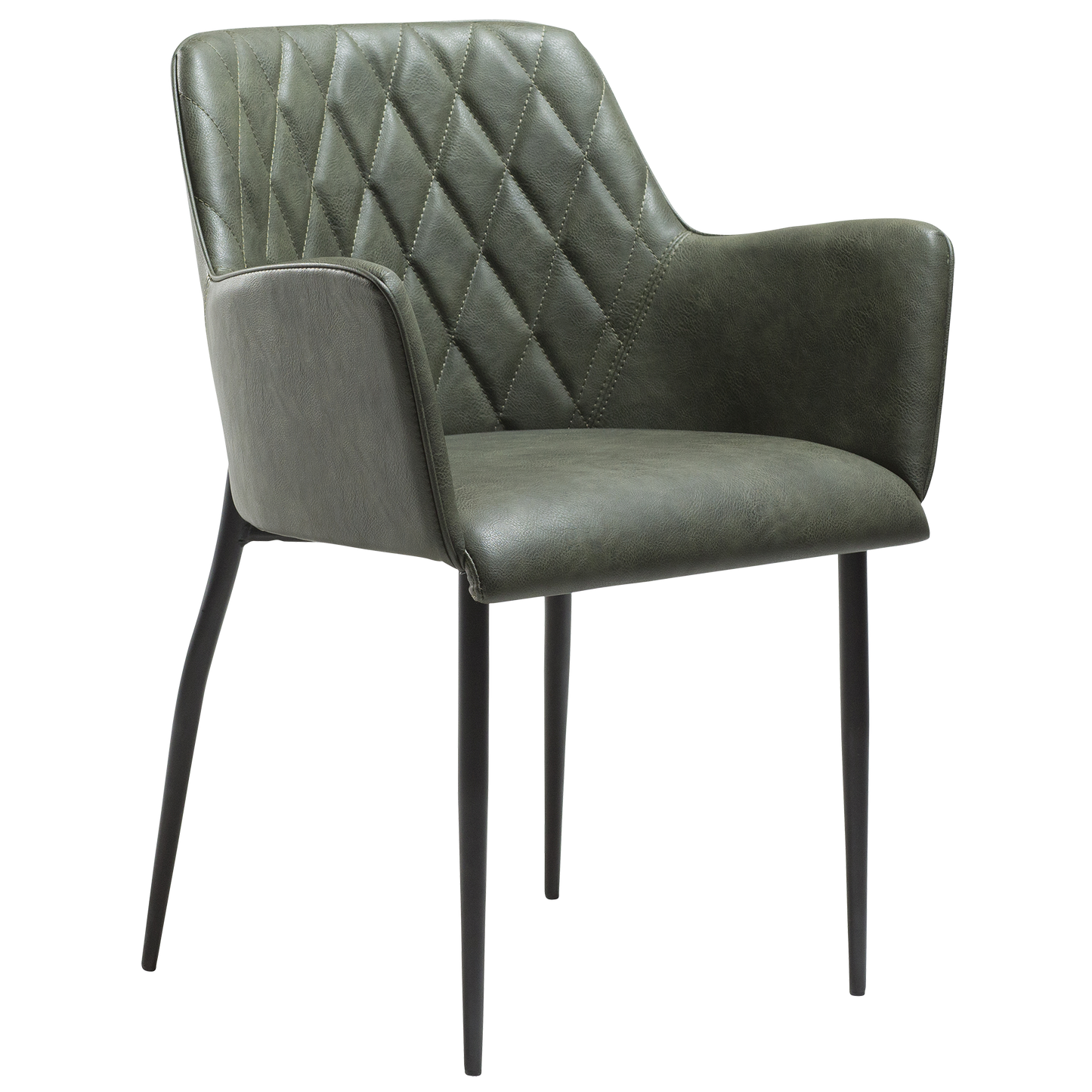 [var:Bezug=Vintage grünes Kunstleder mit schwarzen Beinen] ROMBO Sessel