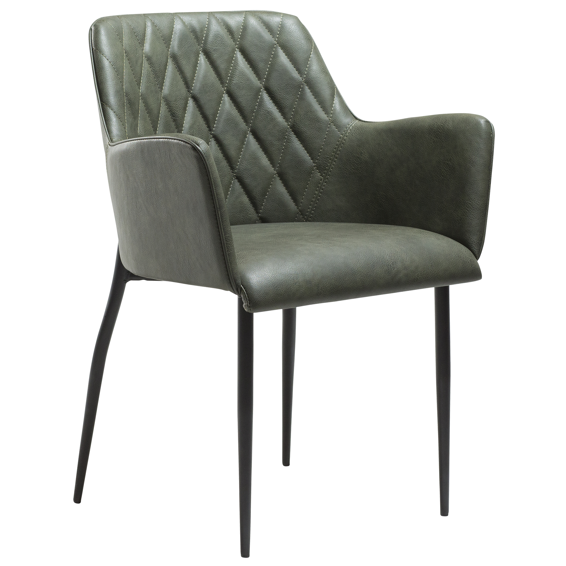 [var:Bezug=Vintage grünes Kunstleder mit schwarzen Beinen] ROMBO Sessel