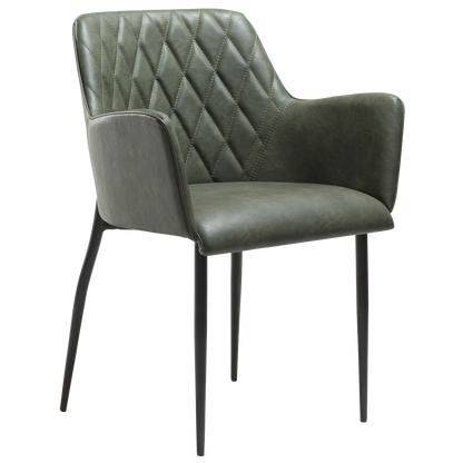 [var:Bezug=Vintage grünes Kunstleder mit schwarzen Beinen] ROMBO Sessel