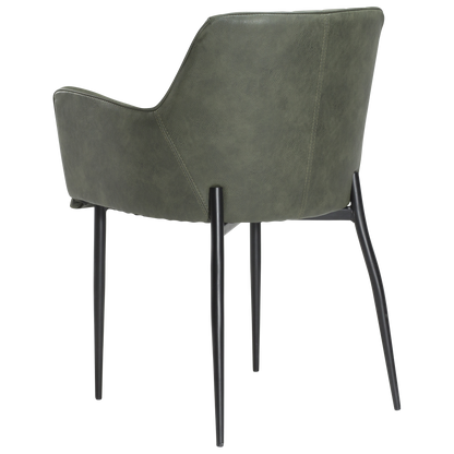 [var:Bezug=Vintage grünes Kunstleder mit schwarzen Beinen] ROMBO Sessel