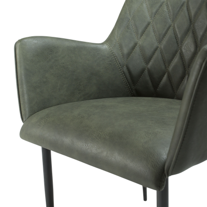 [var:Bezug=Vintage grünes Kunstleder mit schwarzen Beinen] ROMBO Sessel