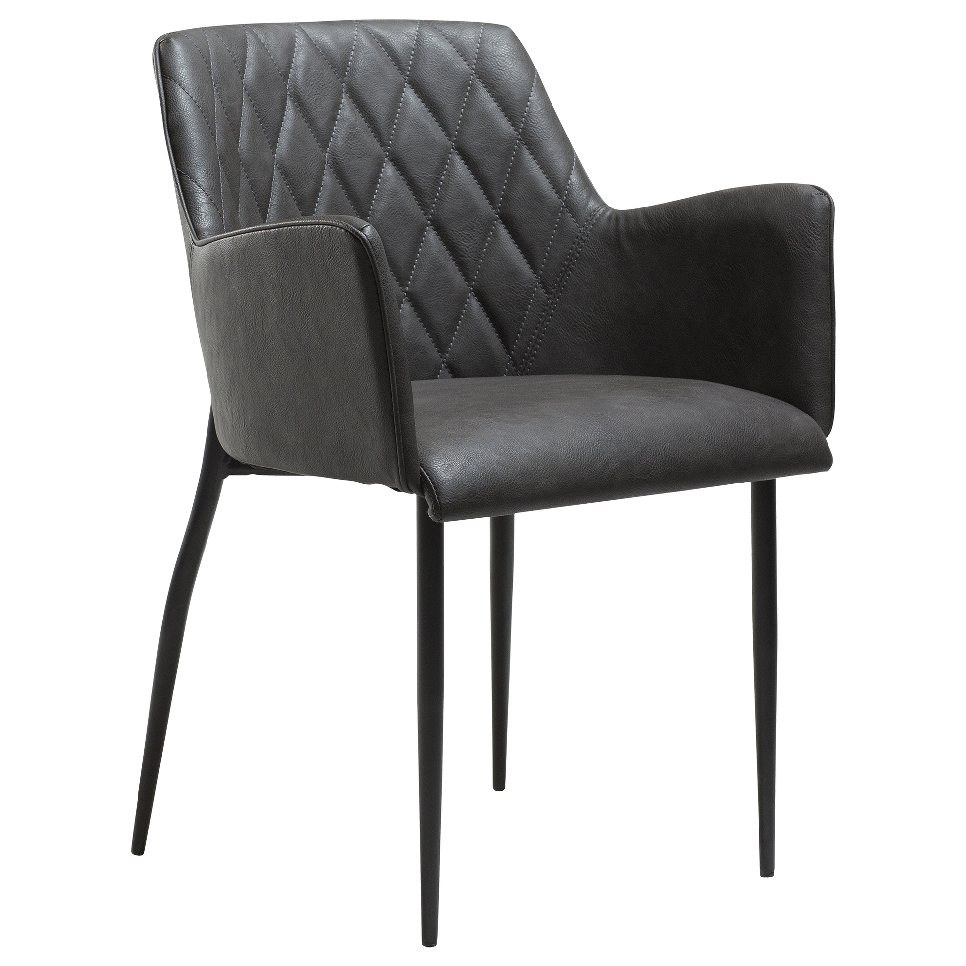 [var:Bezug=Vintage graues Kunstleder mit schwarzen Beinen] ROMBO Sessel