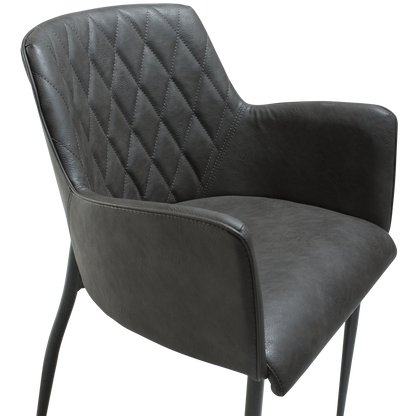 [var:Bezug=Vintage graues Kunstleder mit schwarzen Beinen] ROMBO Sessel