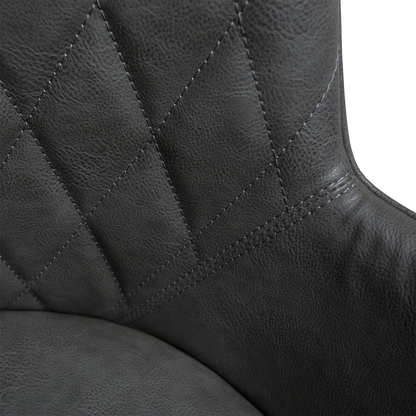 [var:Bezug=Vintage graues Kunstleder mit schwarzen Beinen] ROMBO Sessel