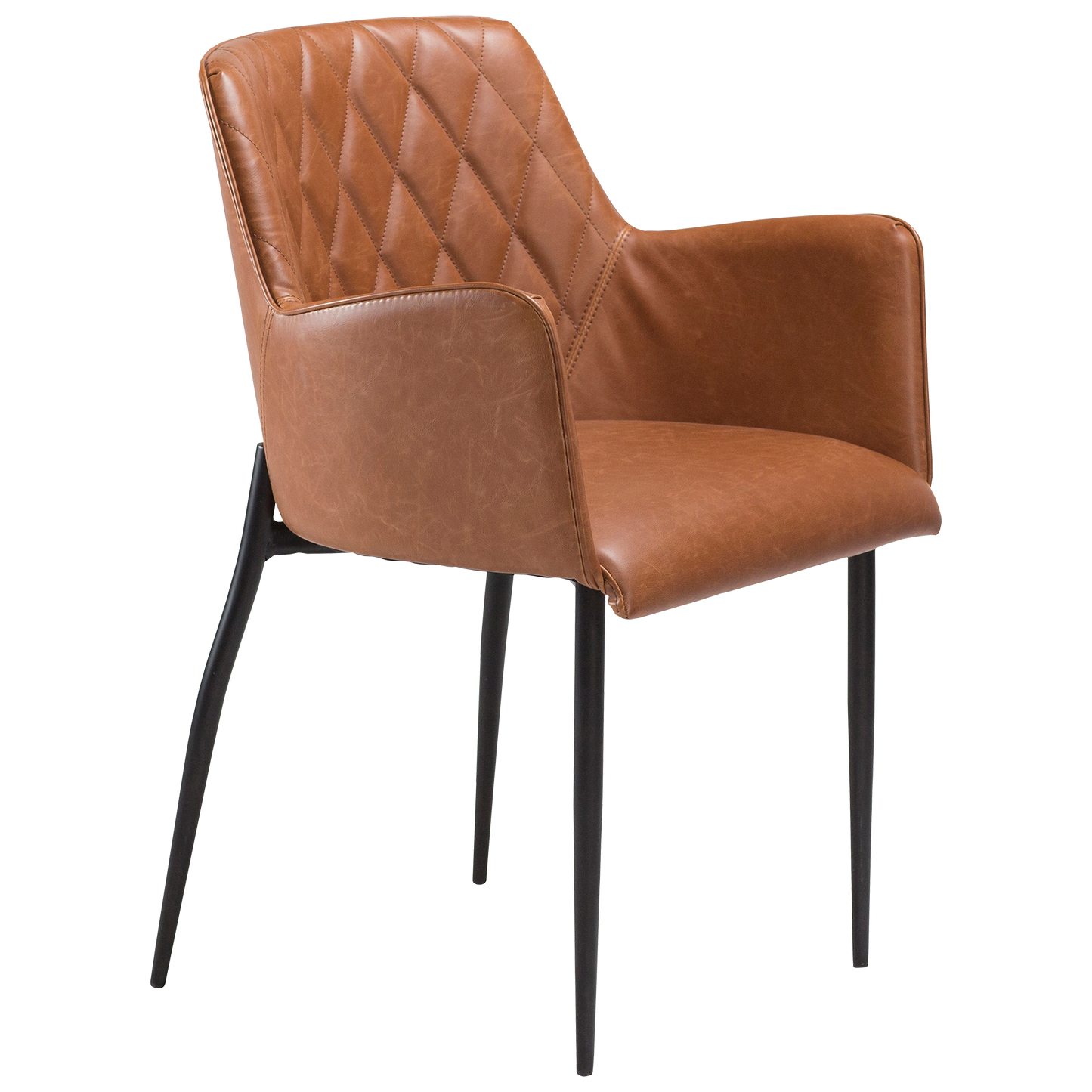 [var:Bezug=Vintage hellbraunes Kunstleder mit schwarzen Beinen] ROMBO Sessel