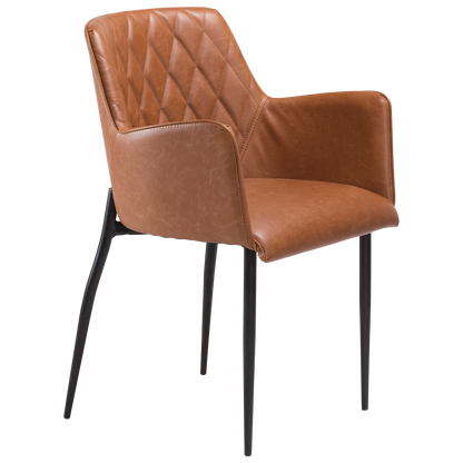 [var:Bezug=Vintage hellbraunes Kunstleder mit schwarzen Beinen] ROMBO Sessel