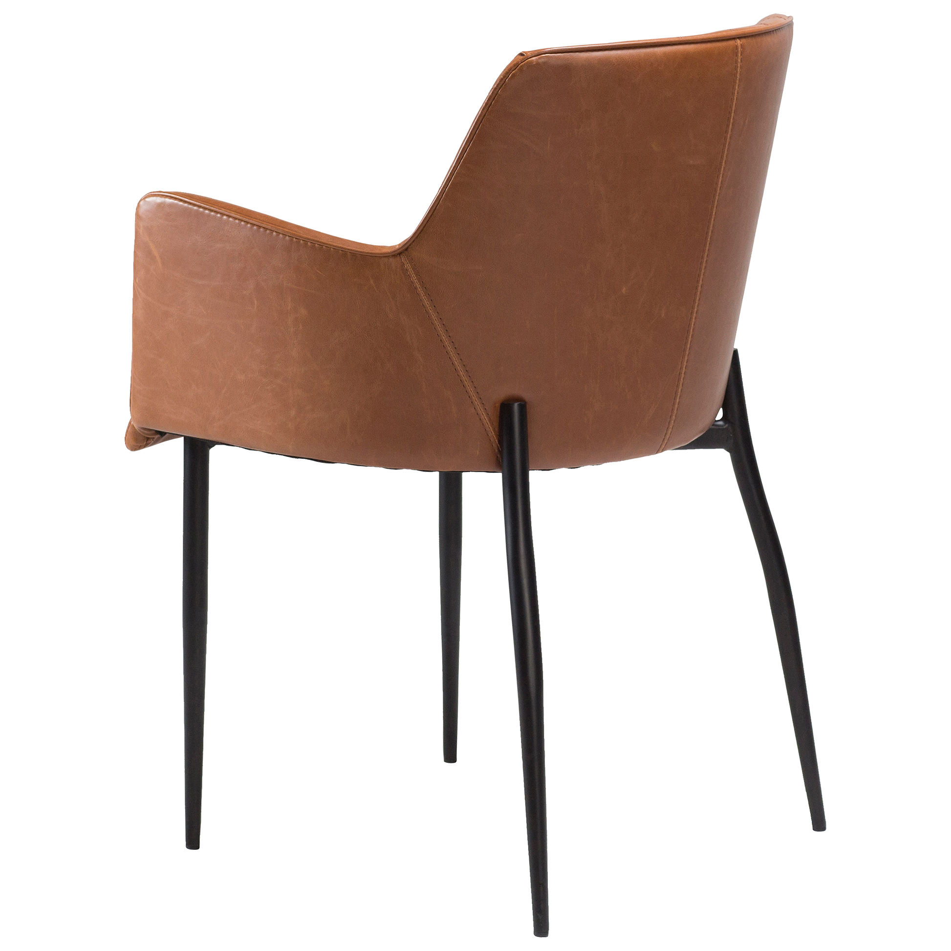 [var:Bezug=Vintage hellbraunes Kunstleder mit schwarzen Beinen] ROMBO Sessel