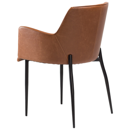 [var:Bezug=Vintage hellbraunes Kunstleder mit schwarzen Beinen] ROMBO Sessel