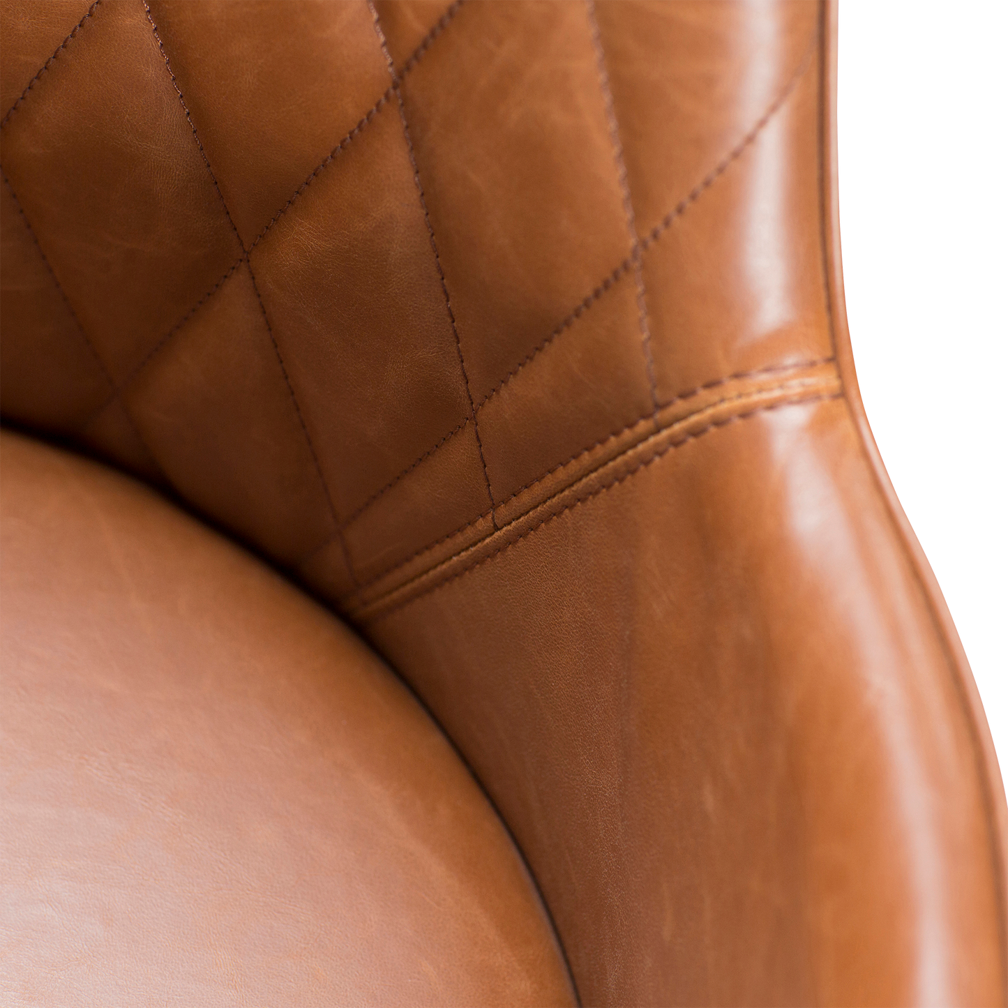 [var:Bezug=Vintage hellbraunes Kunstleder mit schwarzen Beinen] ROMBO Sessel