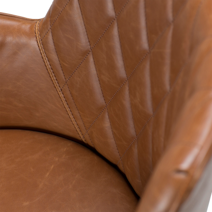 [var:Bezug=Vintage hellbraunes Kunstleder mit schwarzen Beinen] ROMBO Sessel