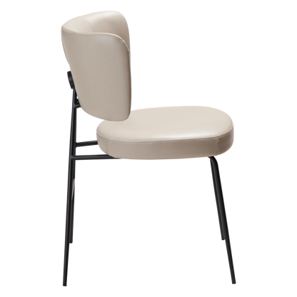 [var:Bezug=Vintage Kaschmirleder mit schwarzen Beinen] ROOST Stuhl