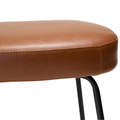 [var:Bezug=Vintage hellbraunes Kunstleder mit schwarzen Beinen] ROOST Stuhl