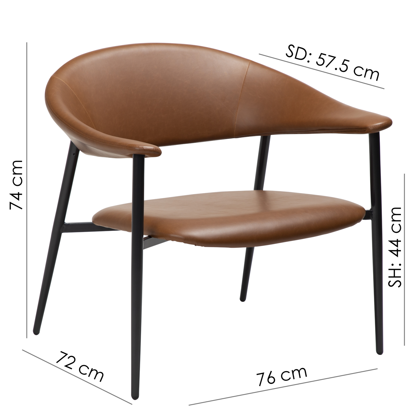 [var:Bezug=Kaschmir Kunstleder mit schwarzen Beinen] ROVER Loungesessel