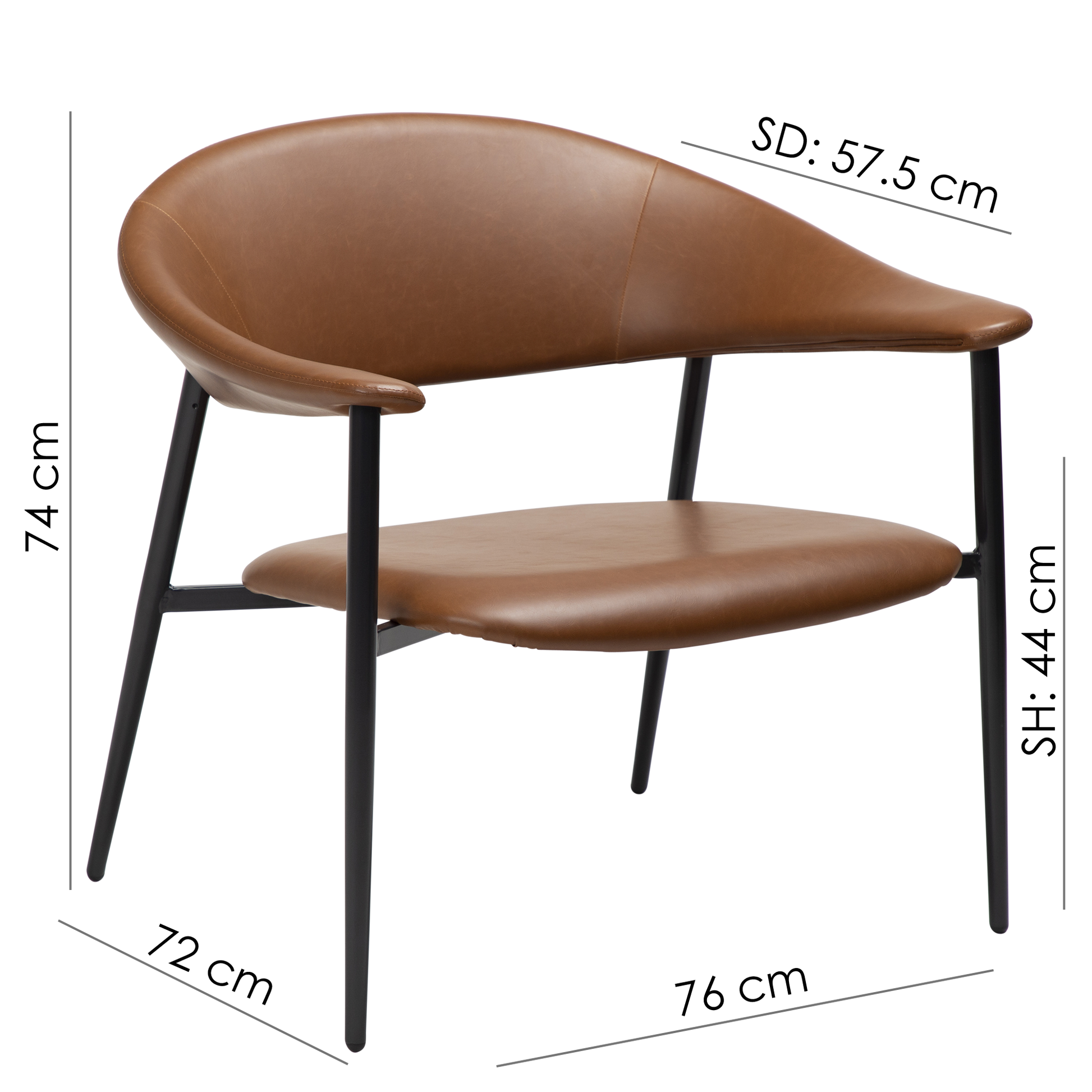 [var:Bezug=Kaschmir Kunstleder mit schwarzen Beinen] ROVER Loungesessel