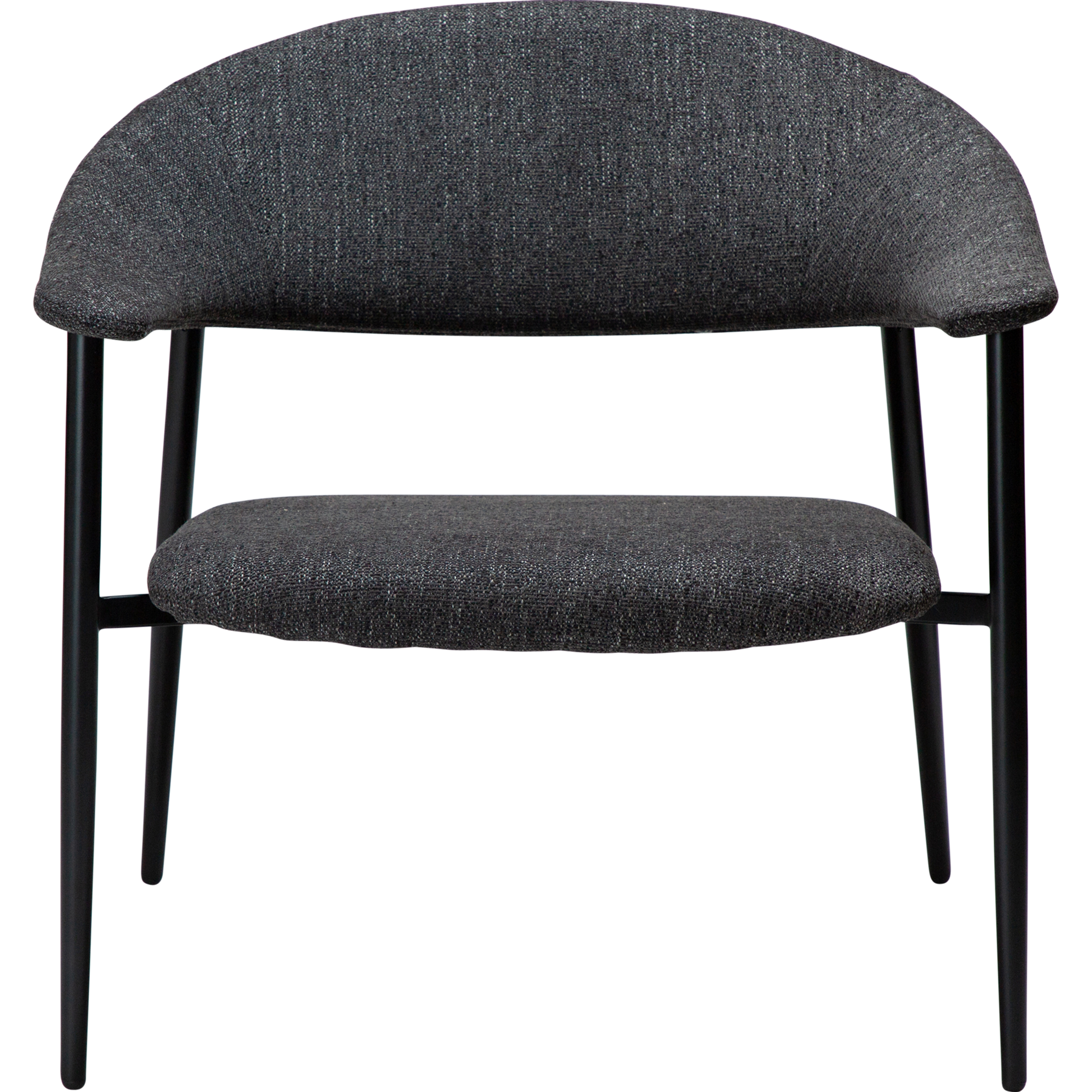 [var:Bezug=Raben schwarzes Bouclé-Gewebe mit schwarzen Beinen] ROVER Loungesessel