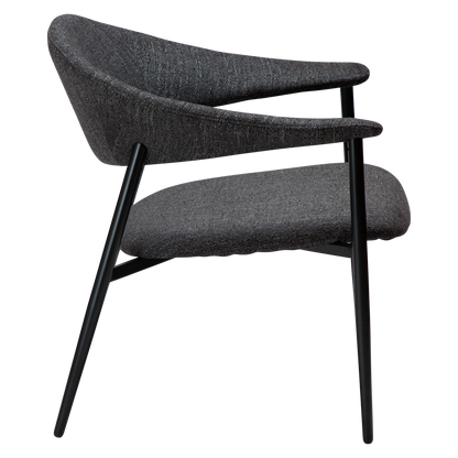 [var:Bezug=Raben schwarzes Bouclé-Gewebe mit schwarzen Beinen] ROVER Loungesessel