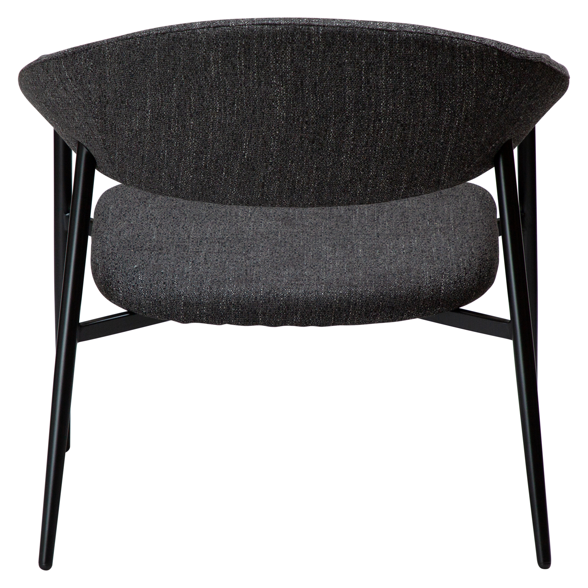 [var:Bezug=Raben schwarzes Bouclé-Gewebe mit schwarzen Beinen] ROVER Loungesessel