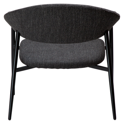 [var:Bezug=Raben schwarzes Bouclé-Gewebe mit schwarzen Beinen] ROVER Loungesessel