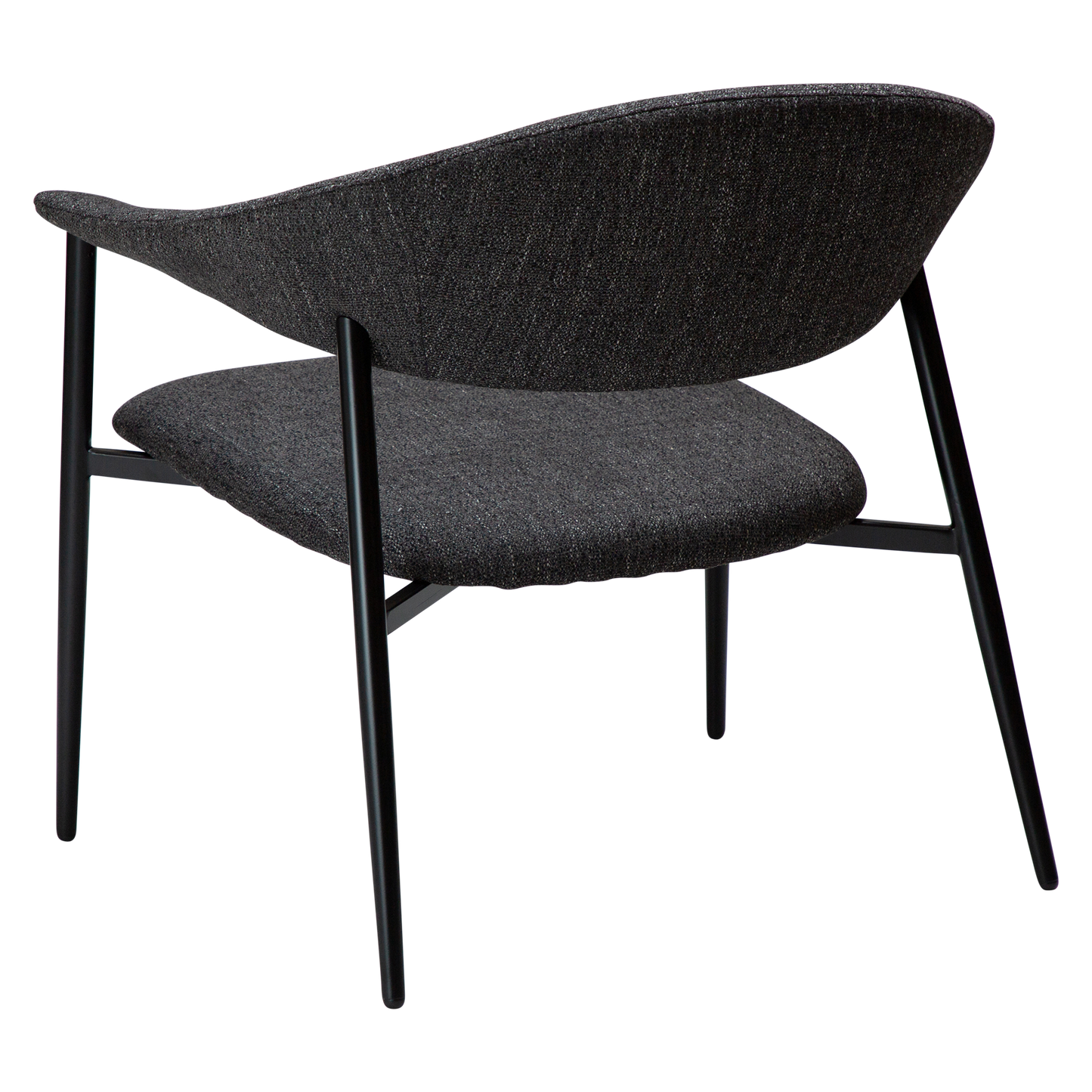 [var:Bezug=Raben schwarzes Bouclé-Gewebe mit schwarzen Beinen] ROVER Loungesessel