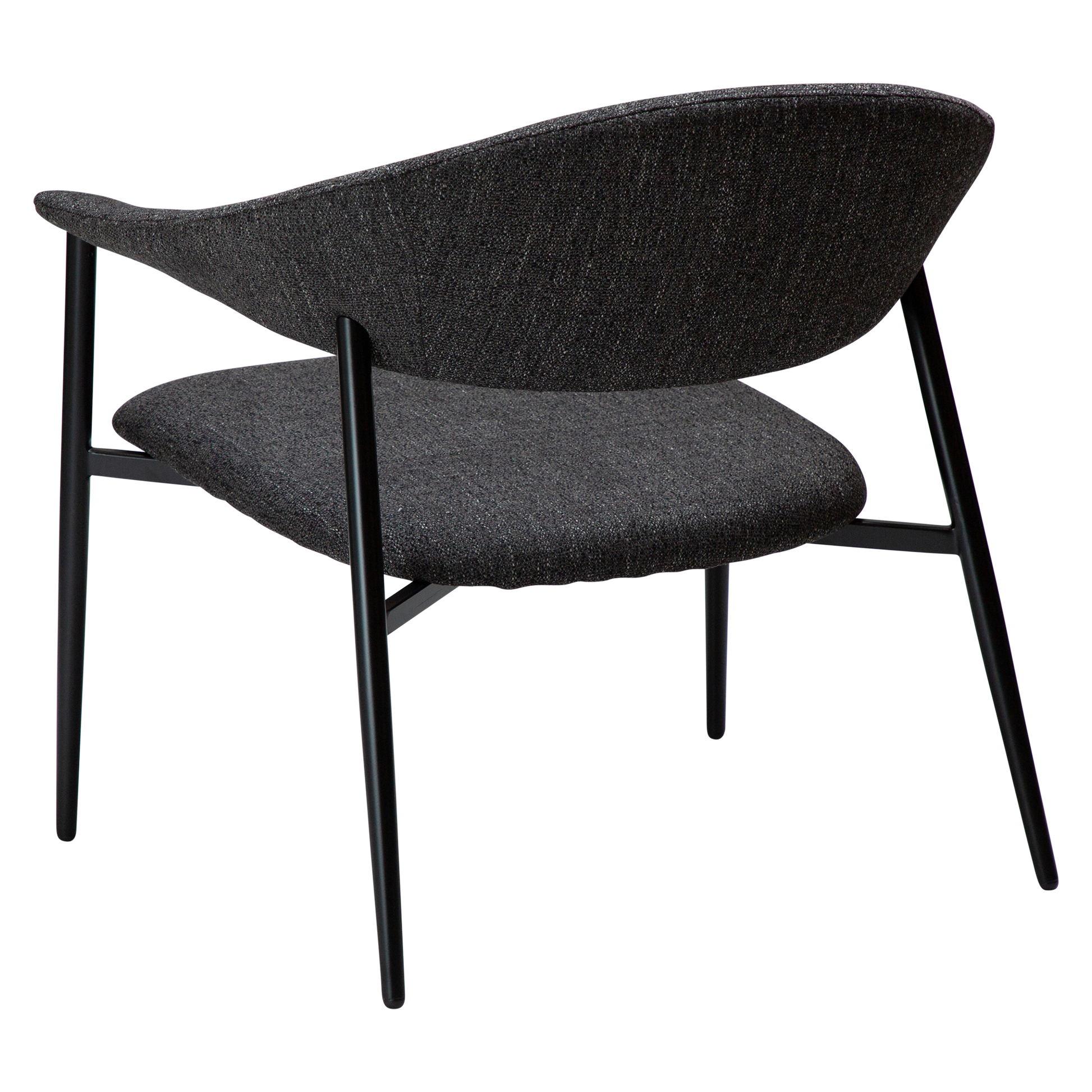 [var:Bezug=Raben schwarzes Bouclé-Gewebe mit schwarzen Beinen] ROVER Loungesessel