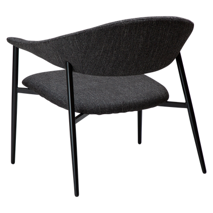 [var:Bezug=Raben schwarzes Bouclé-Gewebe mit schwarzen Beinen] ROVER Loungesessel