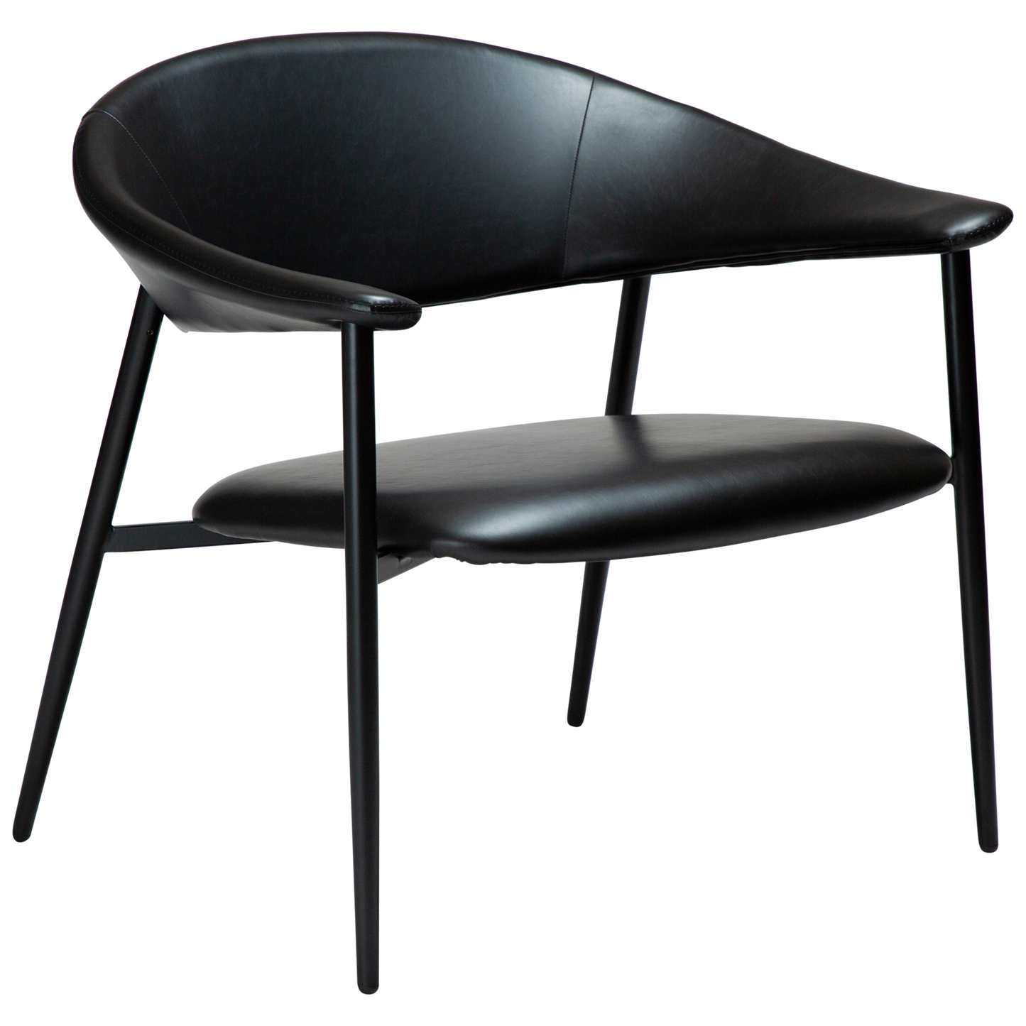 [var:Bezug=Vintage schwarzes Kunstleder mit schwarzen Beinen] ROVER Loungesessel