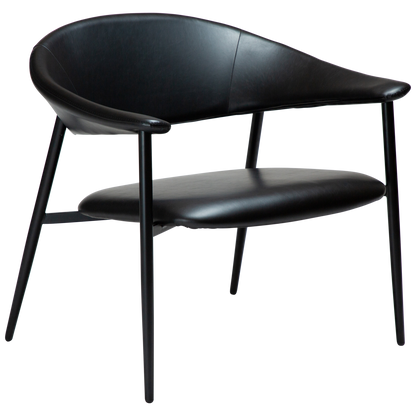 [var:Bezug=Vintage schwarzes Kunstleder mit schwarzen Beinen] ROVER Loungesessel