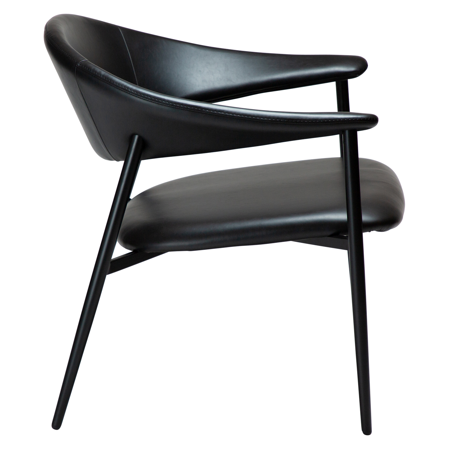 [var:Bezug=Vintage schwarzes Kunstleder mit schwarzen Beinen] ROVER Loungesessel