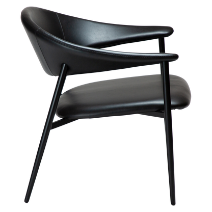 [var:Bezug=Vintage schwarzes Kunstleder mit schwarzen Beinen] ROVER Loungesessel