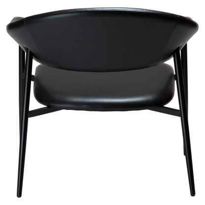 [var:Bezug=Vintage schwarzes Kunstleder mit schwarzen Beinen] ROVER Loungesessel