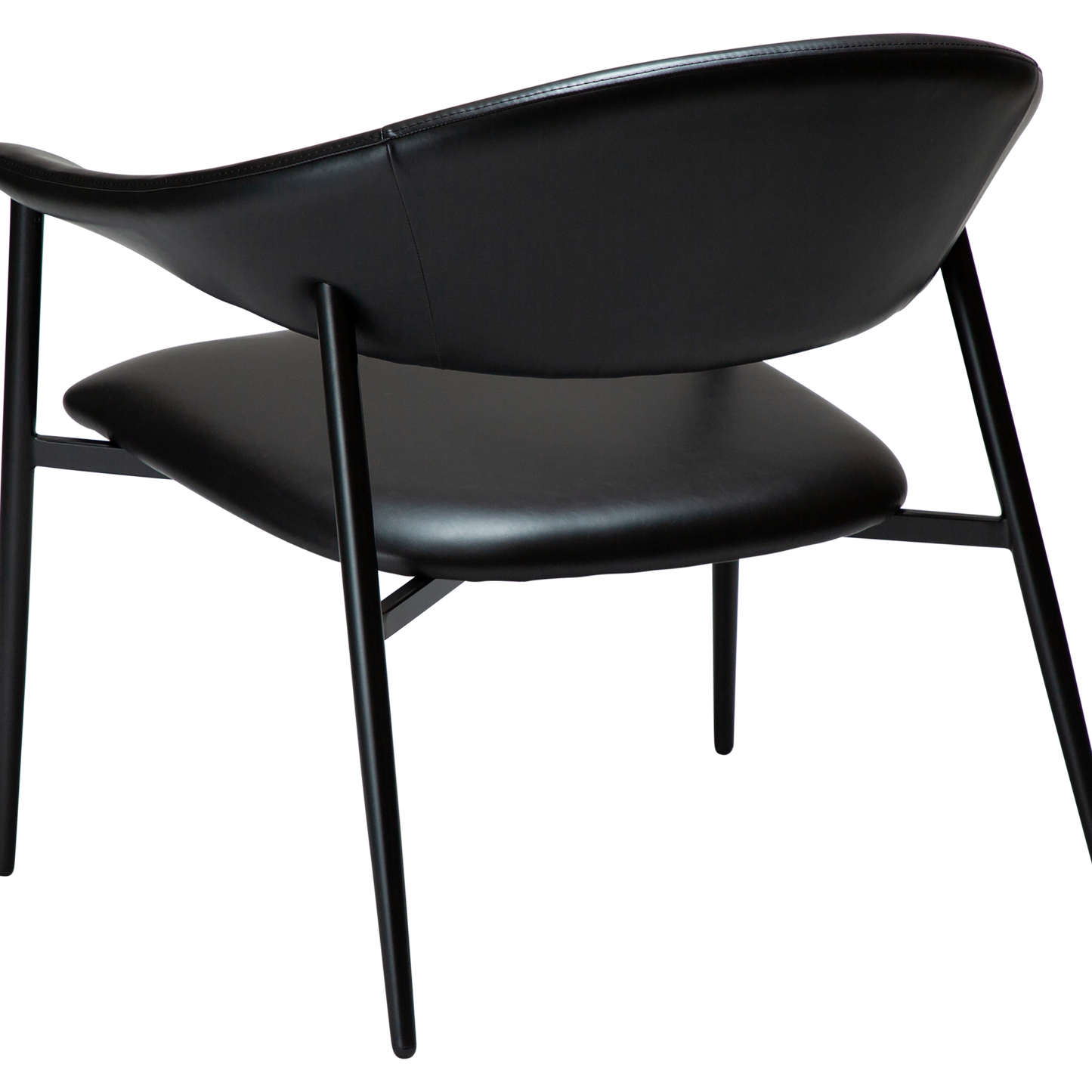 [var:Bezug=Vintage schwarzes Kunstleder mit schwarzen Beinen] ROVER Loungesessel