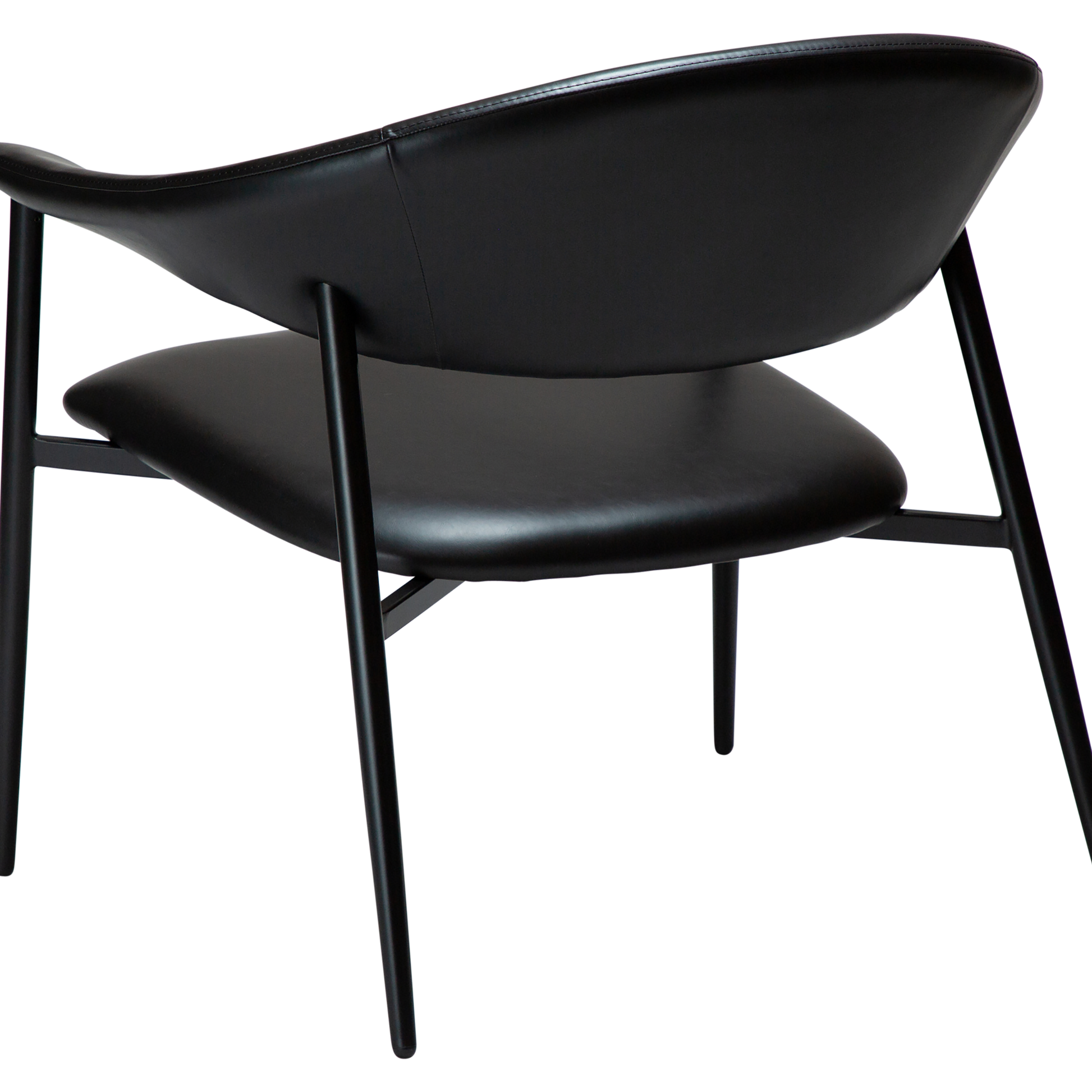 [var:Bezug=Vintage schwarzes Kunstleder mit schwarzen Beinen] ROVER Loungesessel